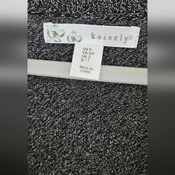 Kaisely Gold Metallic Thread / Black Twist Front Sweater - Picture 3 of 4